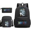One Piece Luffy Anime Print Student Backpack Set 3 In 1 School Bag for Boys Girls with Pencil Case Tote Shoulder Bag