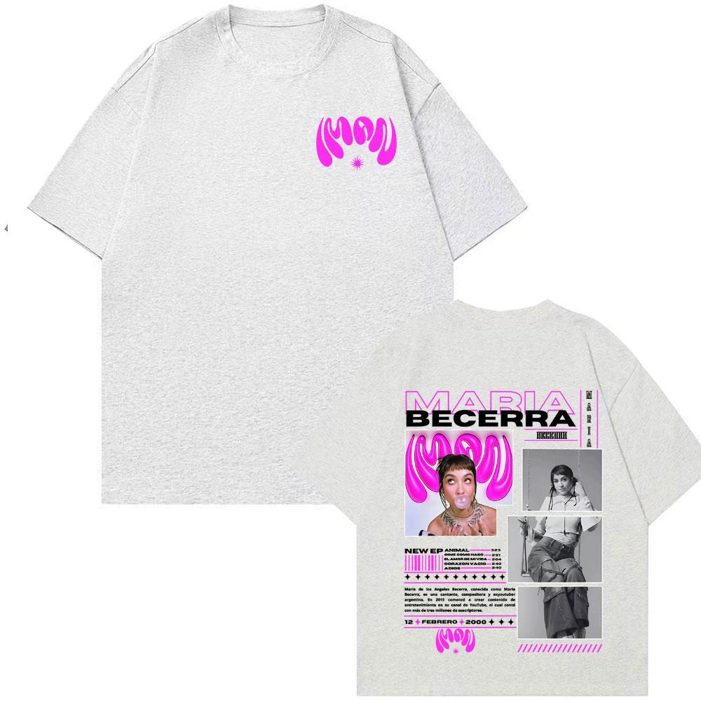 Singer Maria Becerra Album Tour 2025 Merch T Shirts Fashion Hip Hop Street Tshirt Unisex Women High Quality Comfort Cotton T Shirt