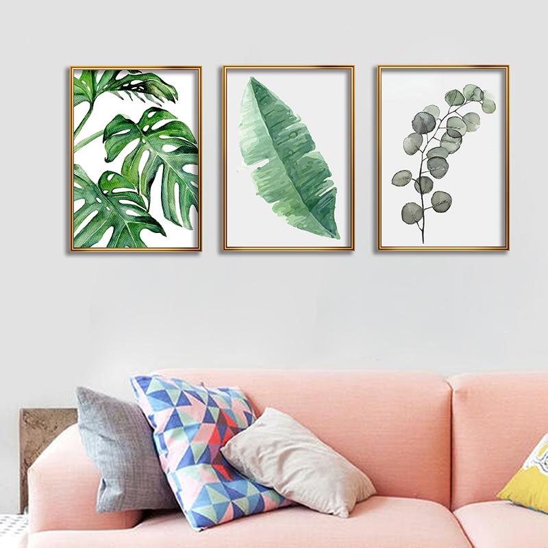 WCIC Nowa akwarela Zielony liść rośliny Dekoracyjna dekoracja ścienna do domu Wiszące malowanie