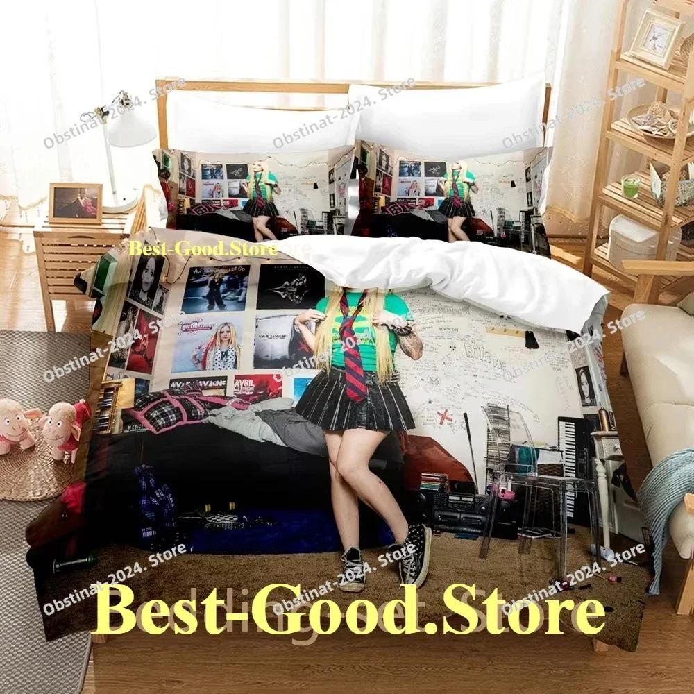 Avril Lavigne Beding Set Single Twin Printed Bed Linen Set With Pilowcase Bed Soft Duvet Cover Single Double Quen Super King-Sized Dimensionsd