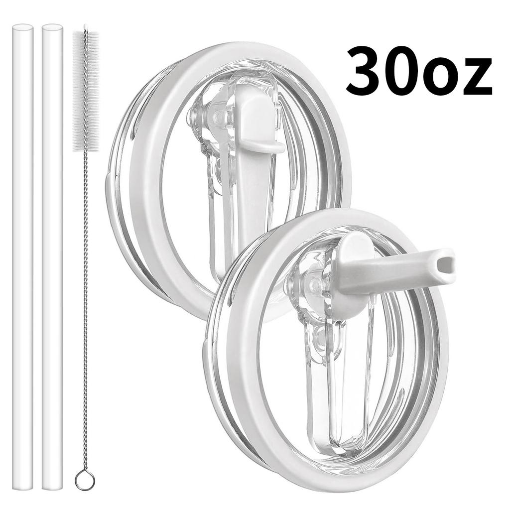 2er-Pack 30/40 oz Becher Abnehmbarer Klappdeckel mit Strohhalm Ersatz Passend für Tasse, Auslaufsicherer Klappdeckel für Becherzubehör