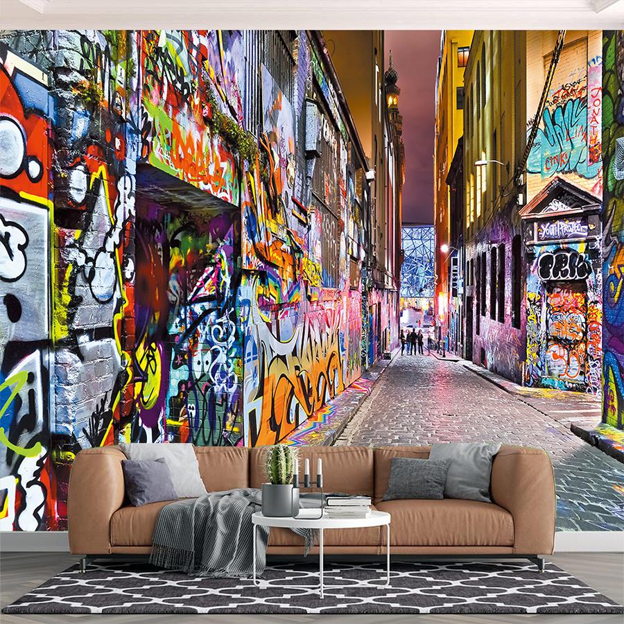 

Винтажный 3D Граффити Настенный Мурал Большие Обои Граффити Подходят Для Спальни Гостиной Кафе Бара Настенные Муралы 200 cm(W) x 140 cm(H)