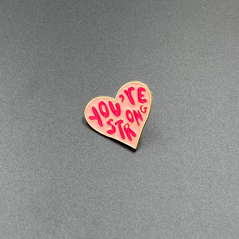 Motivational English Heart Alloy Enamel Brooch: Versatile Accessory for Clothing, Shoes, and Bags