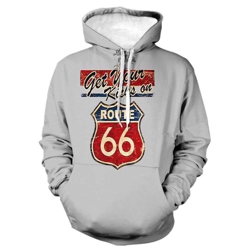 New Men's Autumn and Winter Hooded Sweatshirt 3D Printing 66 Letters Casual Sweatshirt Fashion Top