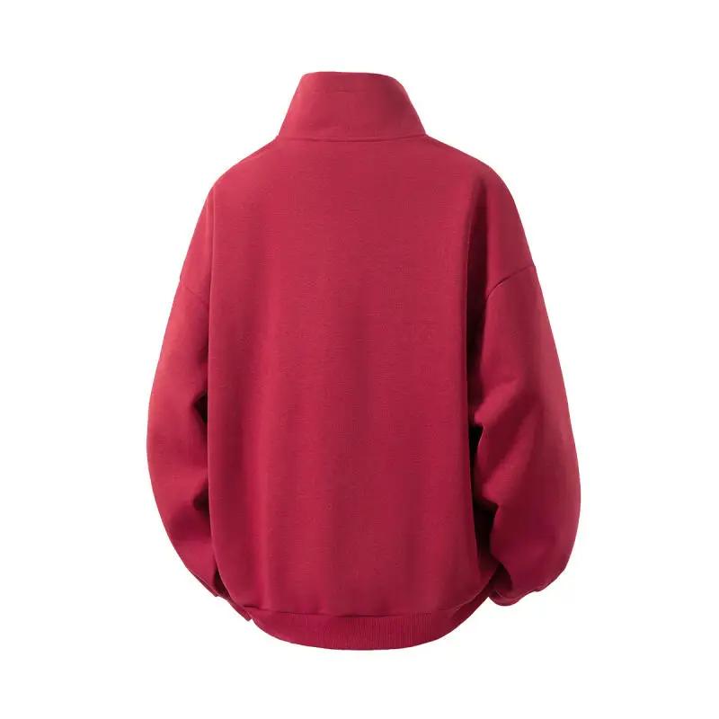 2026 Spring Men Stand Collar Hoodies Men Korean Fashion Pullover Man Loose Jacket Man Streetwear Soild Color Sweatshirt