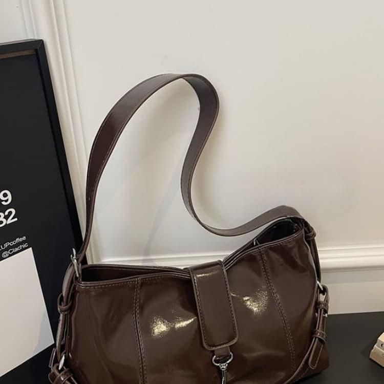 Glossy patent leather underarm bag women's shoulder messenger bag
