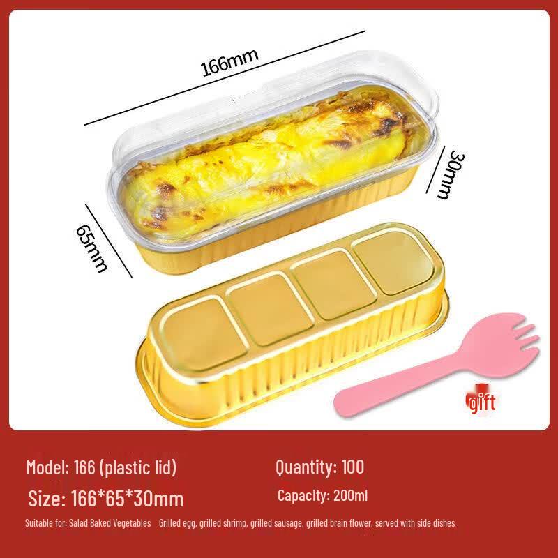 Qiwei Golden Thickened Disposable Aluminum Foil Baking Pan with Lid