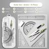 8PCS/Set Plastic Ruler Compasses Set Transparent Eraser Protractor Straight Ruler Set Square Drawing Tool School Office