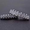 Fashion Eight Tooth Brass Grillz Hip Hop Bling Iced T-Square Zircon Gold Plated Jewelry for Party