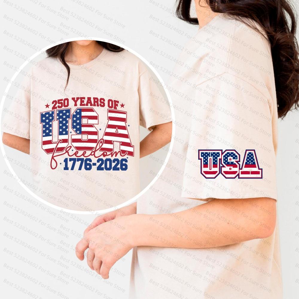 USA 250 Years Shirt Freedom 17762026 Shirt Patriotic America 250th Anniversary Shirt USA Sleeve Graphic Shirt Usa Women Tshirt