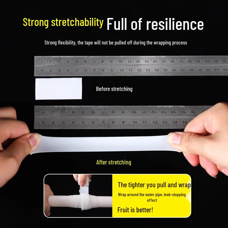 Bandă impermeabilă PVC pentru repararea conductelor - Rezistentă la presiune înaltă, Izolație puternică, PTFE pentru conducte de baie și de scurgere