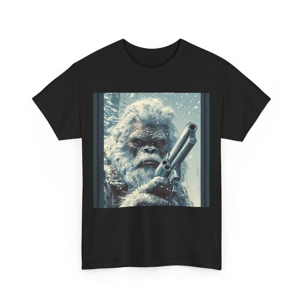 Tracking Bigfoot in the Winter Wilderness Men Women Short Sleeve T-Shirt XL