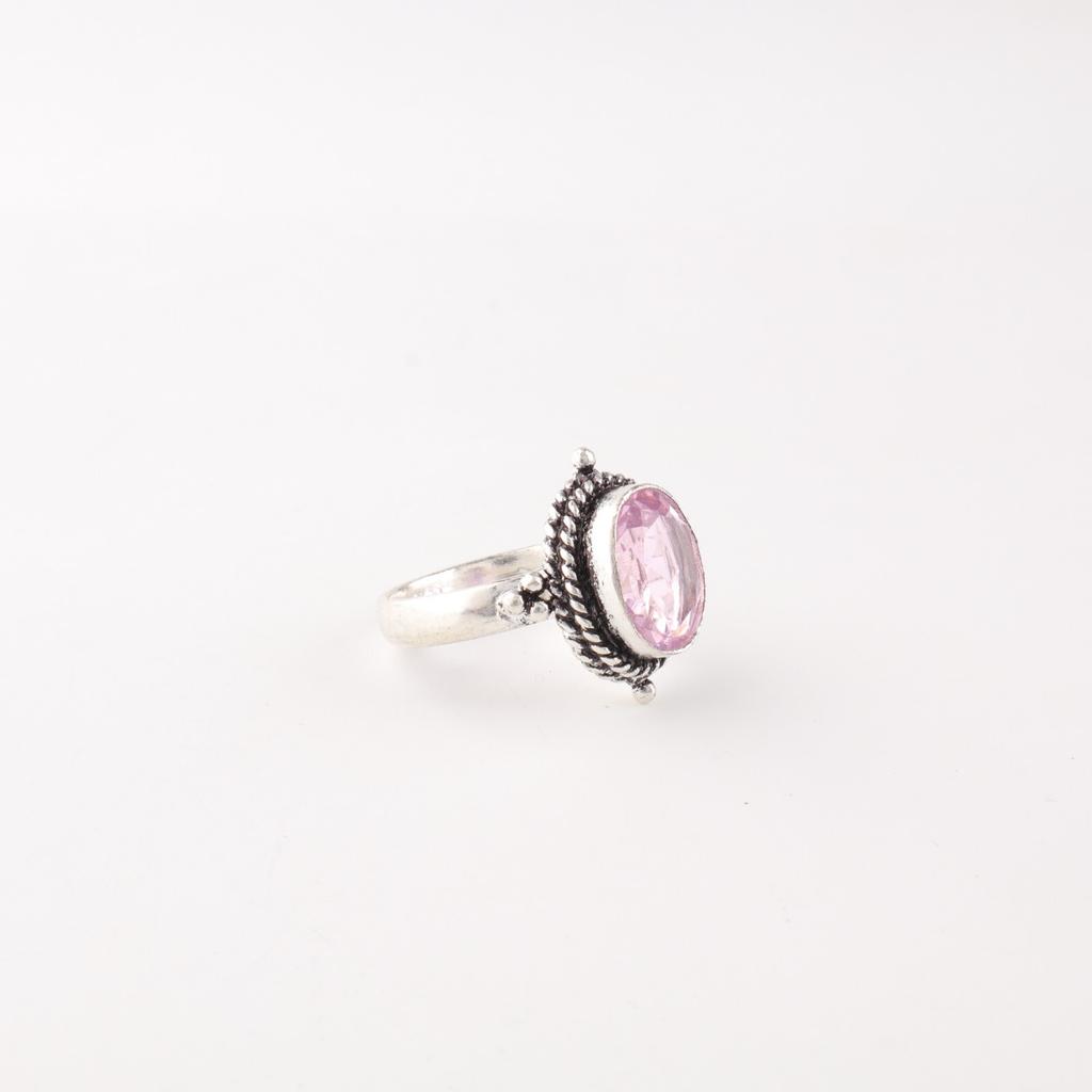 Morganite Gemstone 925 Sterling Silver Jewelry Handcrafted Women's Ring For Gift RR-9-8