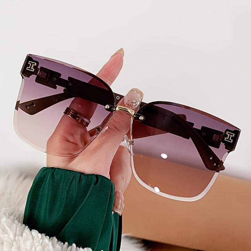 1PCS New High-end Trendy Sunglasses Metal Frameless Sliced Women's Fashionable UV Resistant Sunglasses