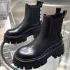 Fashion Women's Boots Woman Winter 2024 Leather New In Shoes Half Gothic Y2k Fashion Chelsea Autumn Booties Chunky Platform on Promotion