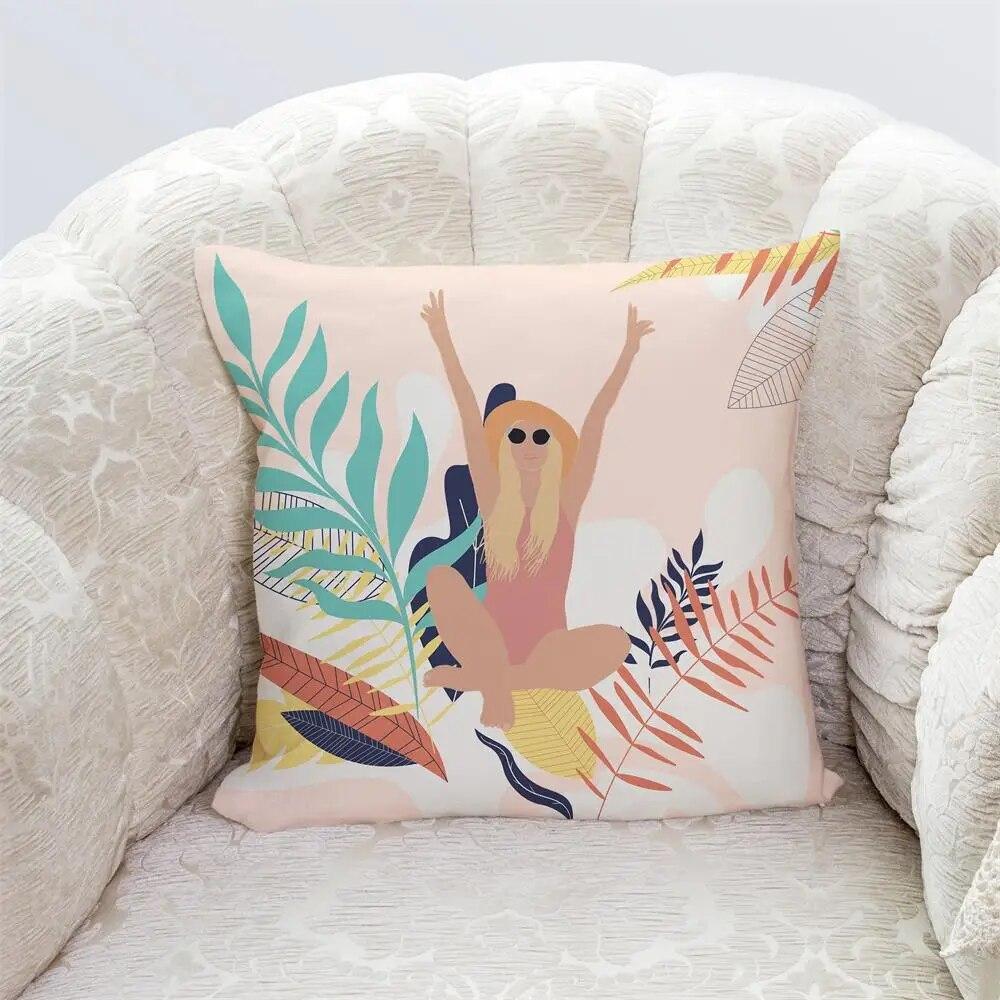 Bedroom Living Room Home Cushion Cover Geometric Abstract Pillowcase Modern Office Decor