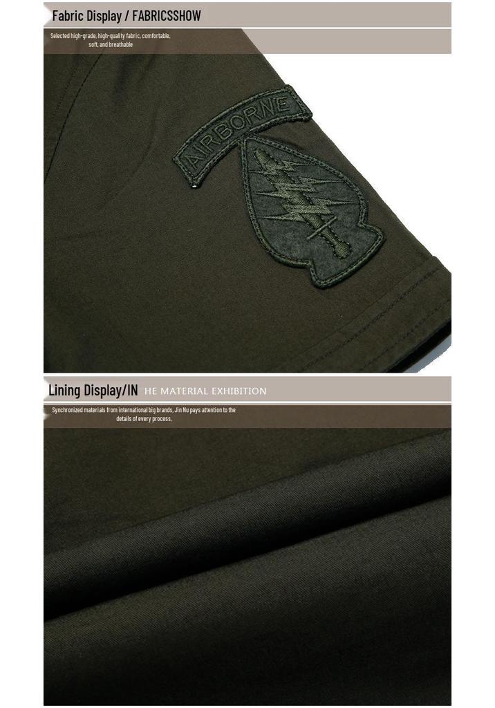 2018 Men's Outdoor Workwear Pure Cotton Epaulet Short Sleeve Shirt