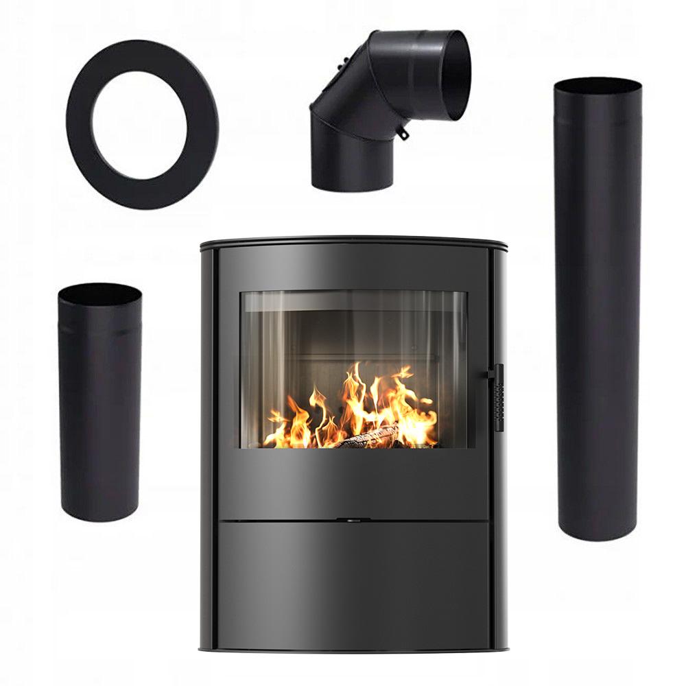 KRATKI AB/S/2/ROLLO Ø 150 10 kW Steel Stove, Dark Lining Set