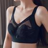 Plus‑Size Wire‑Free Lace Adjustment Bra Thin Breathable Bunny‑Ear Cup Bra Minimizer for Large Bust Gather Anti‑Sagging