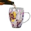 Caneca de Flor Seca de Camada Dupla Caneca de Café de Parede Dupla Diversa Copos de Vidro Transparente Criativos Utensílios para Bebidas