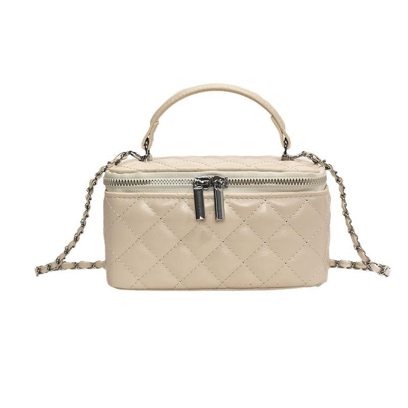 2025 Autumn and Winter New Fashion Shoulder Mobile Phone Bag Women's Tide Korean Small Fragrant Wind Rhombus Chain Crossbody Bucket Bag