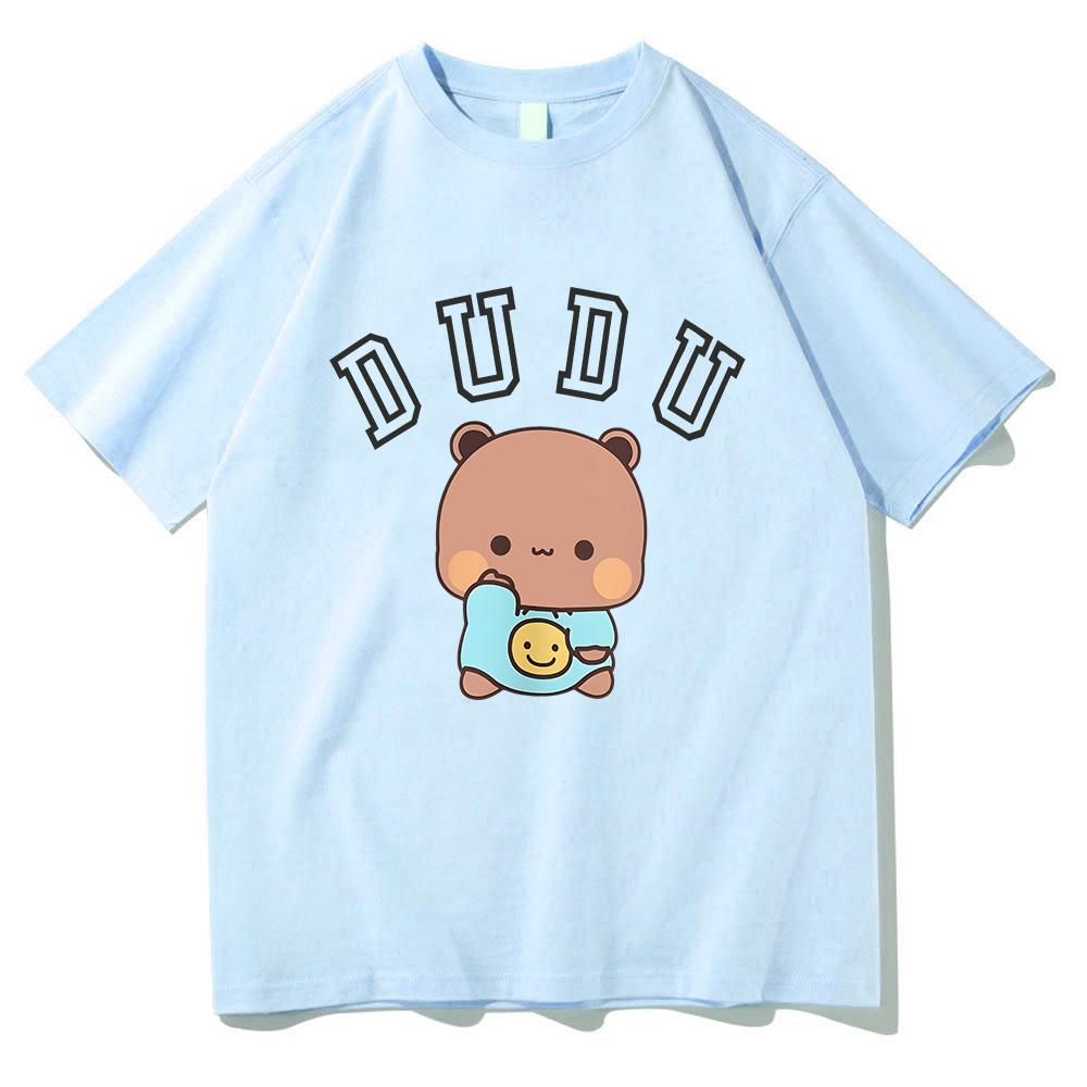 Panda Bear Cartoon Printing T-shirts Short Sleeve Women Men Cotton Tee-shirt Bubu Dudu Cute Graphic Tshirts Casual Summer Tees