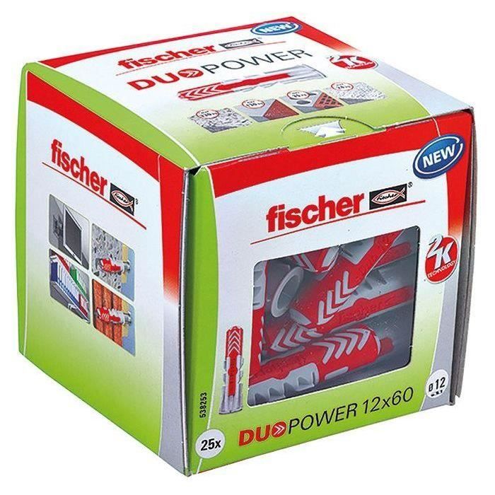 Fischer - cheville tous matériaux duopower 12x60 mm - boîte de 25