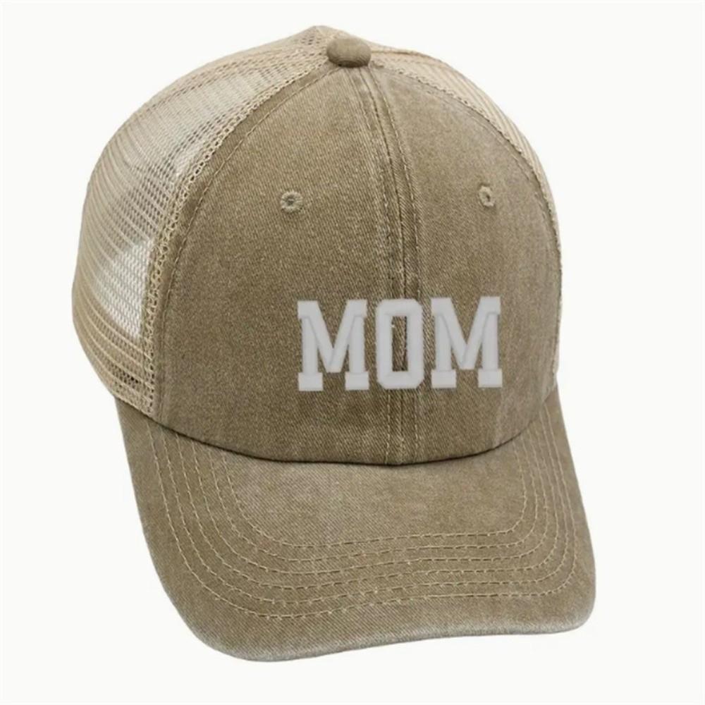 Visors DAD MOM Baseball Hats Mesh Net Sunscreen Hats Washed Distressed Faded Cap  for Man Women
