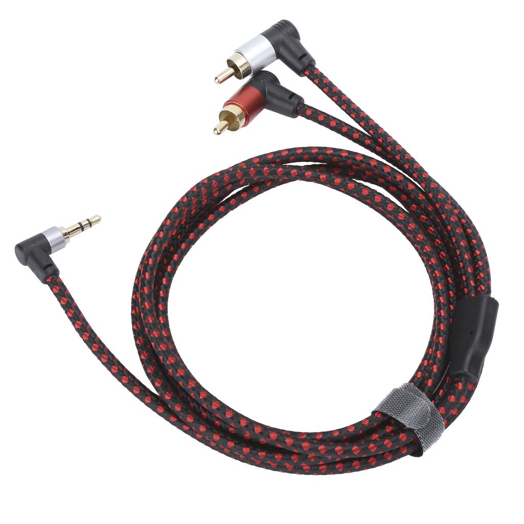 90 μοιρών 3.5mm Αρσενικός Βύσμα σε 2RCA Αρσενικό Καλώδιο ήχου ABS Στερεοφωνικό Καλώδιο Μικροφώνου για DVD Ηχείο 2m