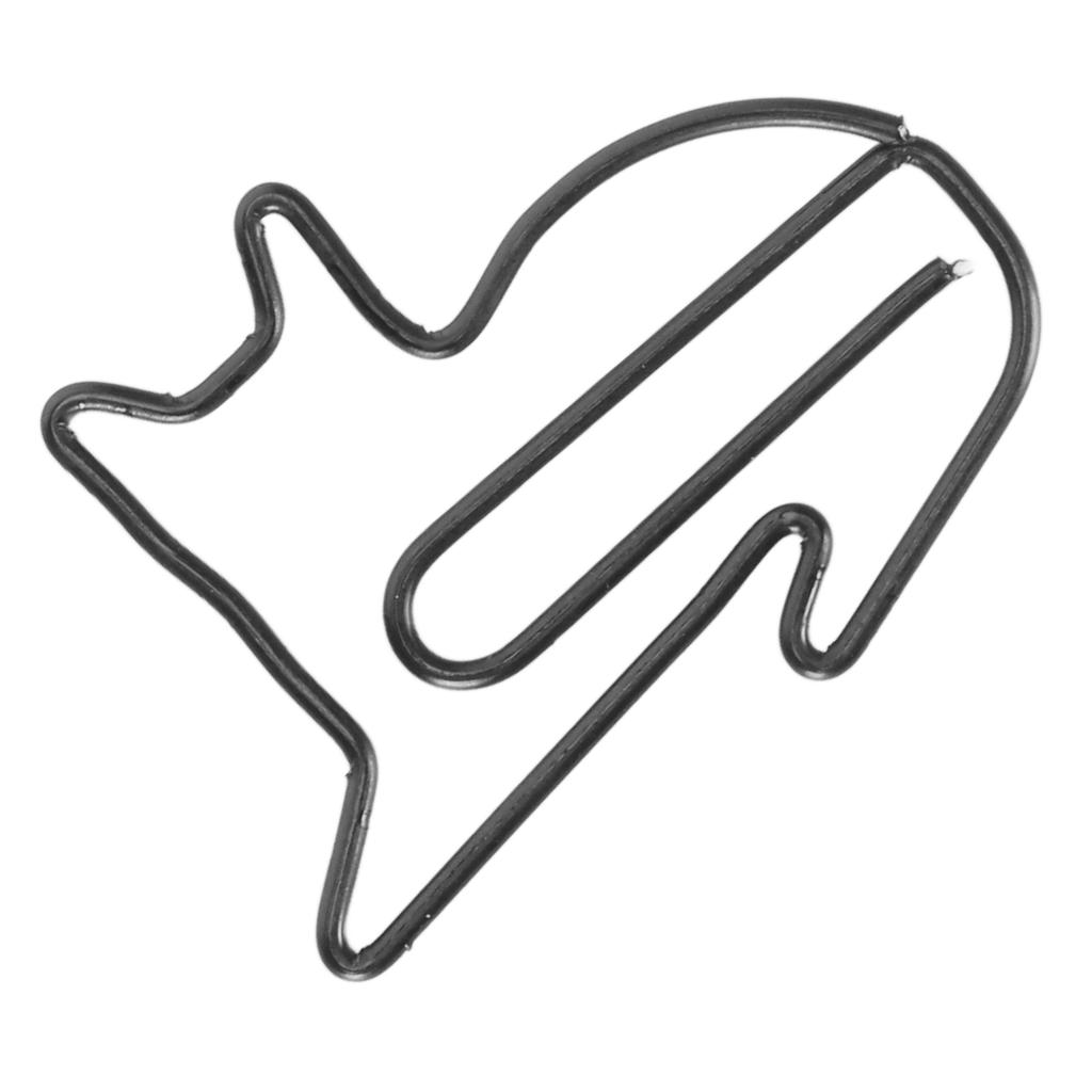 100 Pcs Cute Paper Clips Animal Shaped Fun Bookmark Document Organizing Clips Funny Bookmark Planner Clips Black