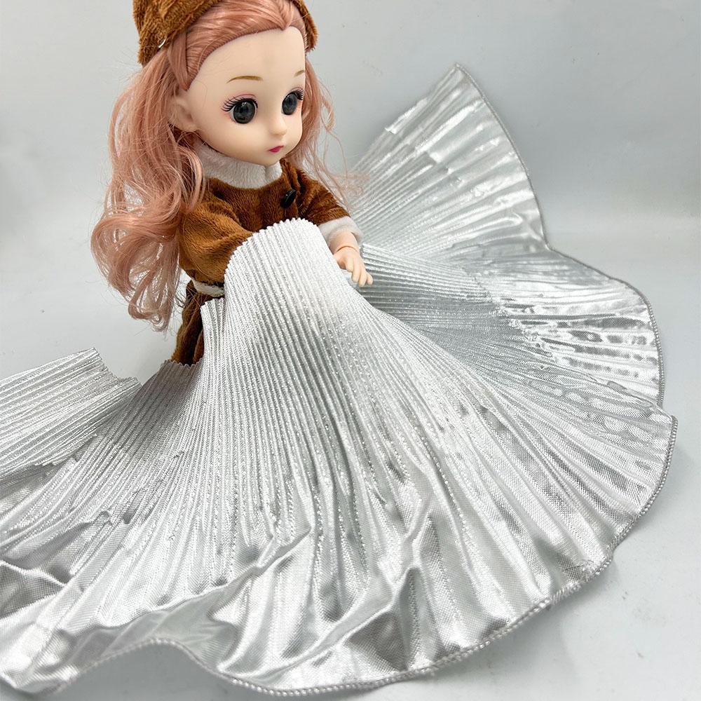 Metallic Lustrous Big Wave Lace Fabric Big Brand Designed Pleat Mesh Organza DIY Styling Sewing Fashion Ruffle Dress Accessories
