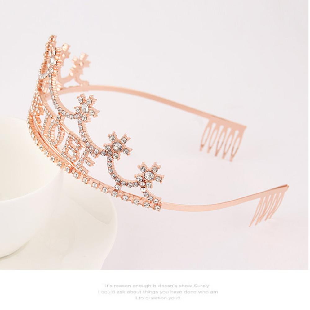 Rhinestone Bridesmaid Tiara Pearl Crown Crystal Hair Hoop Sparkly Bride To Be Headband