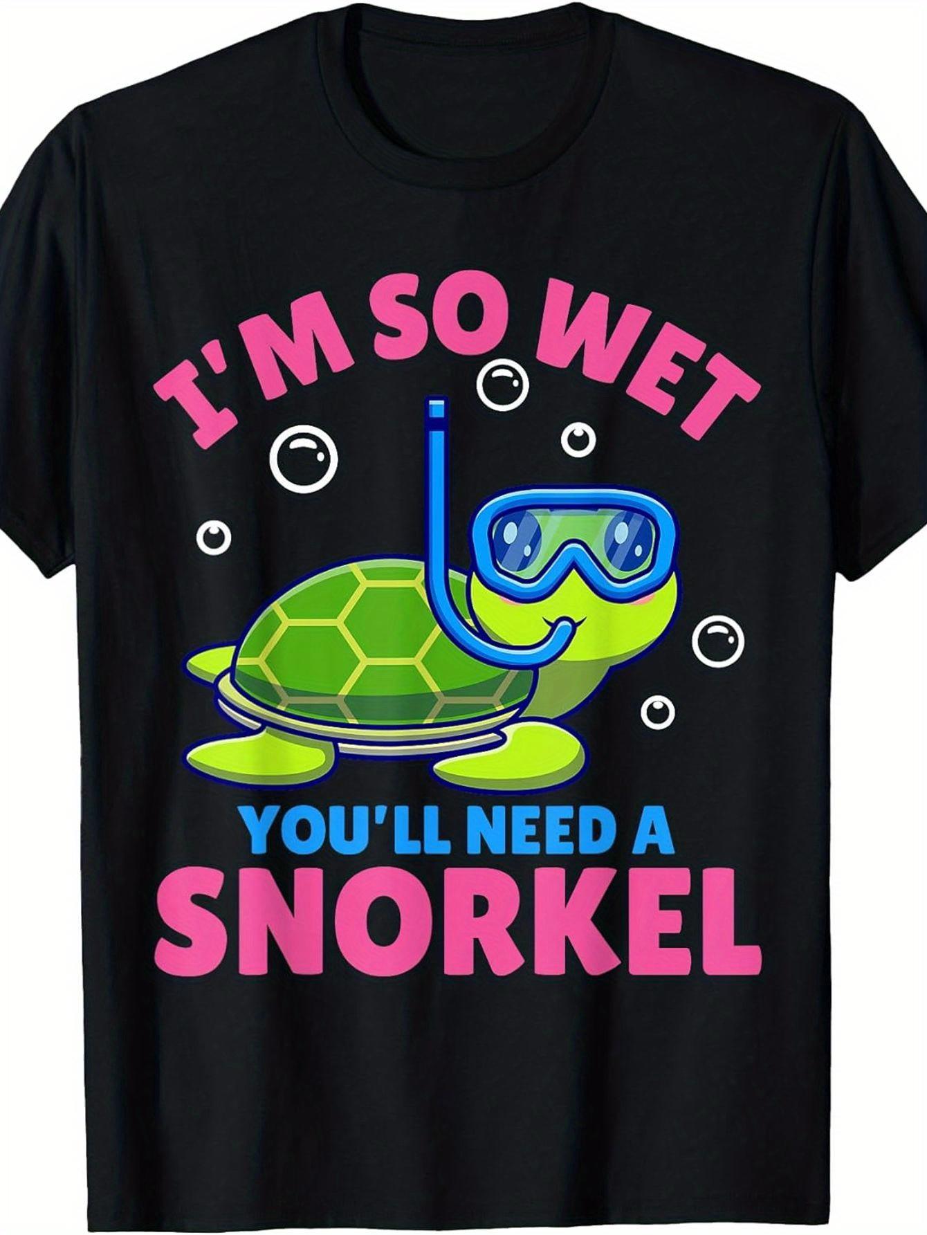 

Men s Funny Dirty Talk I m So Wet You Need a Diving Respirator Slogan T-Shirt - Pink & Green Humorous Adult Statement Shirt XXXL