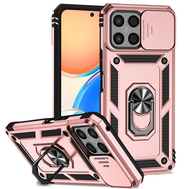 For Honor X8 Case 2022 Magnetic Holder Ring Phone Case For Huawei Honor X8 HonorX8 TFY-LX1 Camera Slide Lens Protect Back Cover