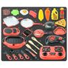 Juego de 34 piezas/bolsa de mini vajilla de cocina, juego de simulación de comida para casa de juegos de colores, modelo de cocina para bebés