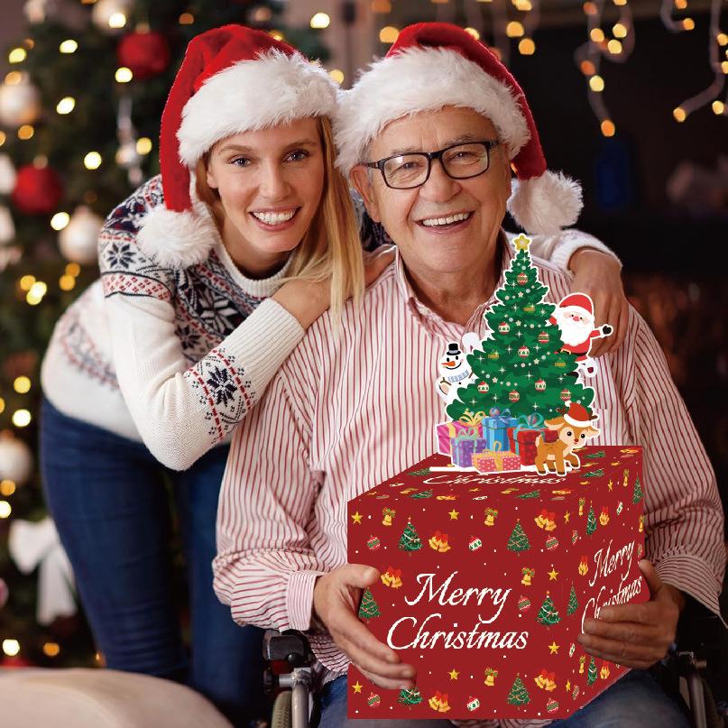 Red Christmas Money Box Christmas Party Decoration Birthday Party Supplies Cash Gift Box