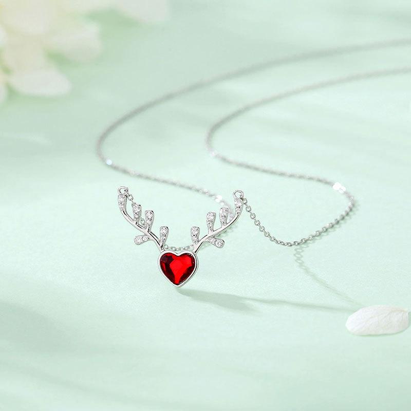 Yilu Has You Elk Antler Love Necklace Light Luxury Christmas Gifts for Best Friend Accessories