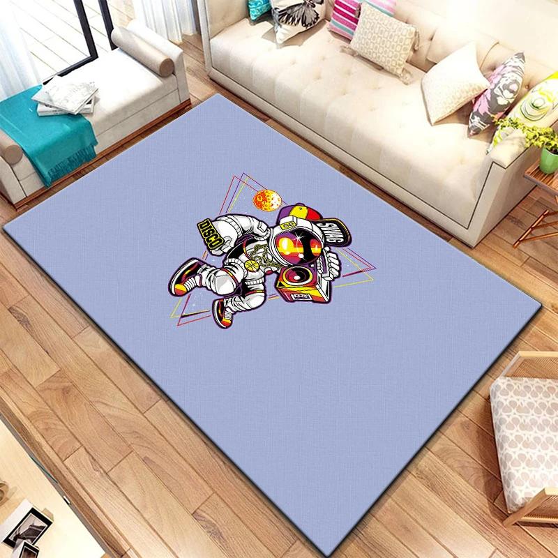 Astronaut Teppich Kinder Krabbelmatte Fußmatte Wohnzimmer Bereichsteppich Spielbereich Badezimmer Bodenmatte Bereichsteppich Yoga Wohnzimmer