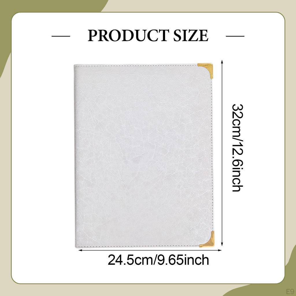 Menu Cover 6 Views Premium Commercial Refillable Metal Corners Holder Menus Folder for Hotel