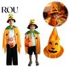 Lightweight Halloween Cosplay Cape Pumpkin Poncho Costume for Kids Adults, Unisex Soft Adjustable Neckline Cloak Cape, Party Outfits Masquerade,