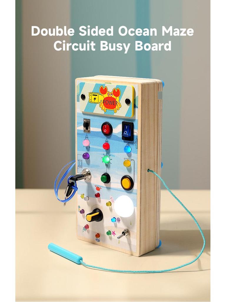 Children's Wooden Steering Wheel Puzzle - Montessori-Inspired Educational Busy Board for Simulated Driving and Intellectual Development