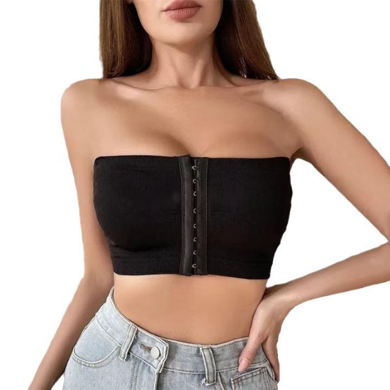 Sexy trägerlose BHs mit Knopfleiste vorne für Damen ohne Bügel Nahtlose Bralettes Damen kabelloser BH weiche Stütze Übergröße Bustier