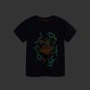 Summer New Arrival Boys' Short-Sleeved T-Shirt Fashionable Glow-in-the-Dark Cartoon Print Children's Crew Neck Sweatshirt