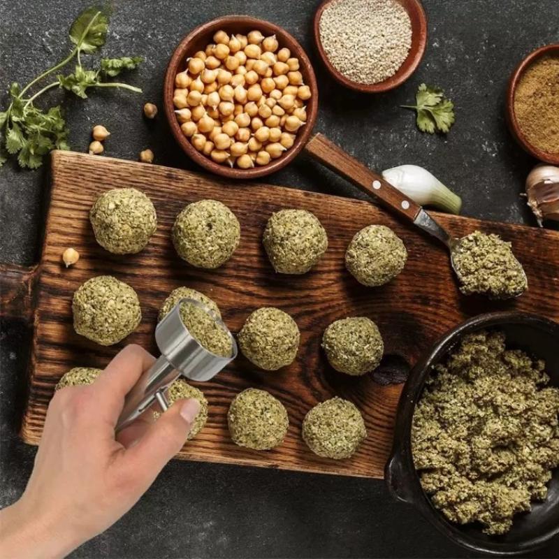 1PC Meatball Scoop Maker Tools Stainless Steel Professional Falafel Maker Scoop Nonsticky Falafel Mold Kitchen Gadgets Tools