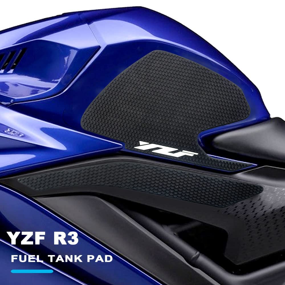For YZF R3 2019-2022 2020 Motorcycle Accessories Side Fuel Tank Pad Protector Decal Gas Knee Pad Traction Pad Fuel Tank Pad