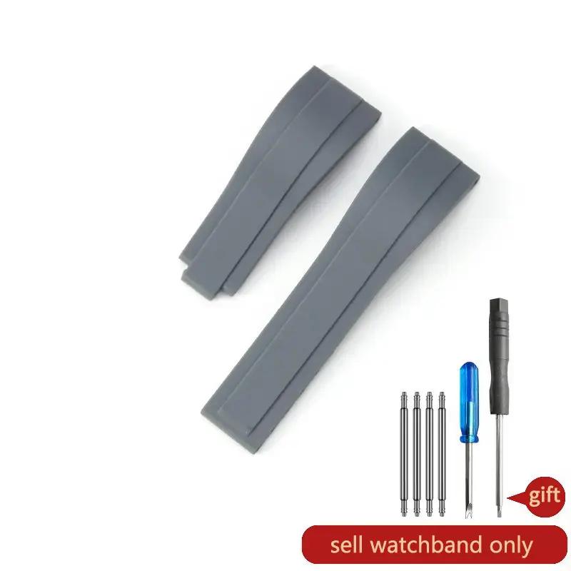 Paski do zegarka Daytona Yacht Log Czarny Zielony Water Ghost Zakrzywione zakończenie 20mm Silikonowy Wypukły Interfejs Czerwony Niebieski Pasek do zegarka