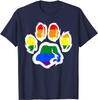 2021 Summer New Print Best Selling Lgbt Ally Furry Pride Rainbow Fursuit Dog Paw Print Tshirt Short Sleeve For Unisex