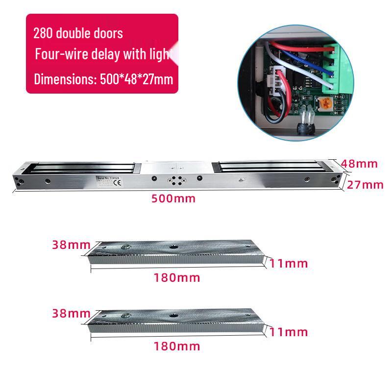 Surface-Mounted Double-Door Electromagnetic Lock with Delay