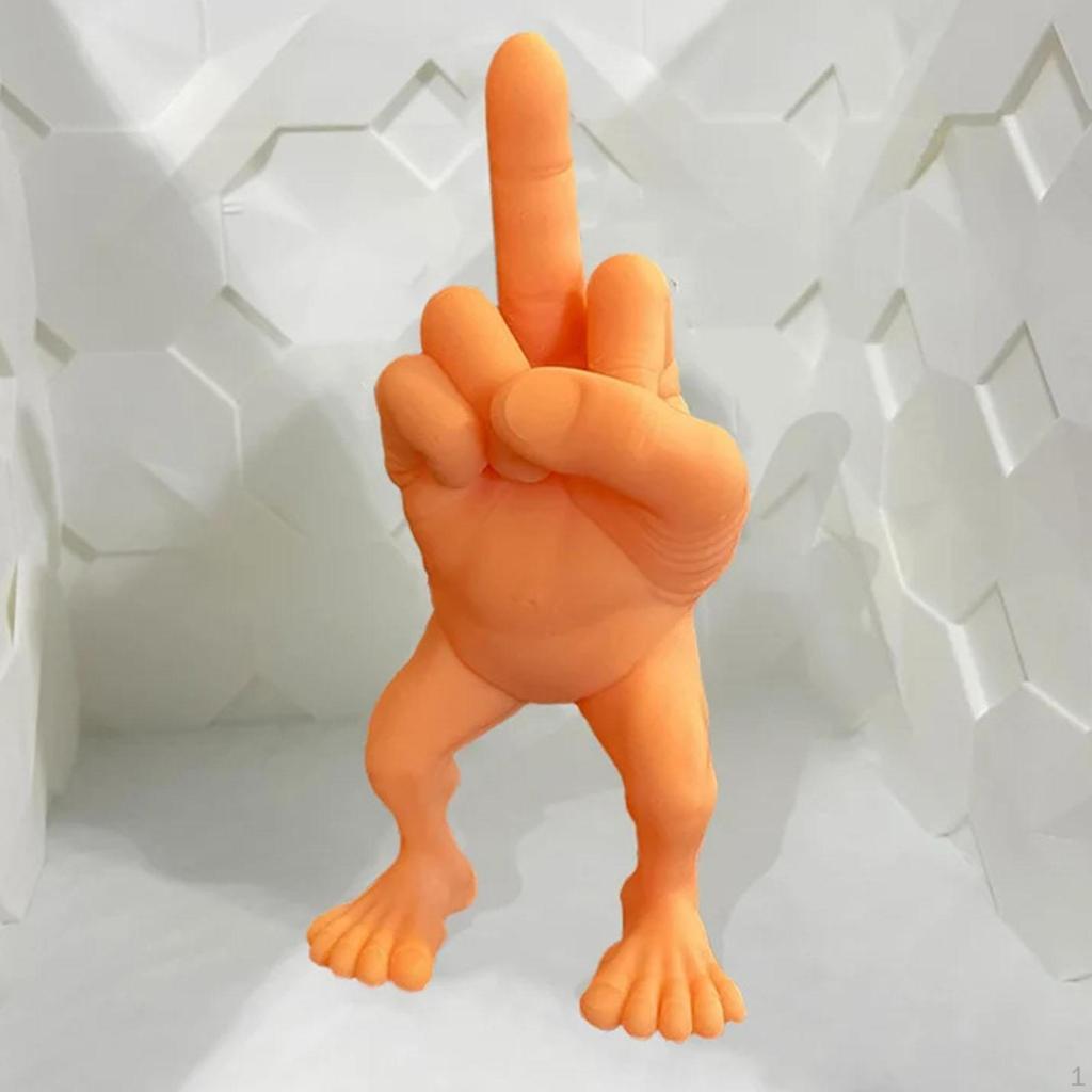 Hand Gesture People Statue Desktop Resin Figurine for Hotel and Living Room Dorm blue