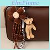 Cartoon Plush Bear Keychain With Velvet Heart And Floral Charm For Bags And Gifts